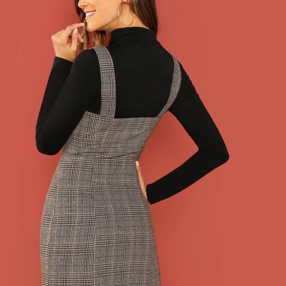 SHEIN Plaid Pinafore Dress - Picture 2 of 7